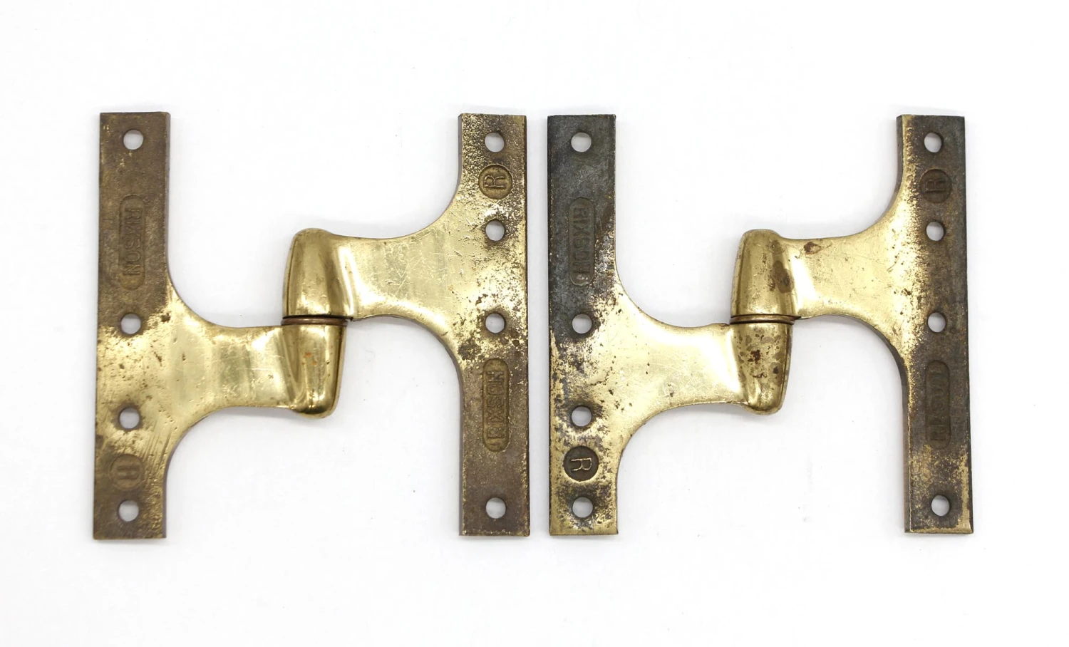 Pair Of Vintage 5 X 5 Rixson Brass Right Olive Door Hinges 4 Pair Of Vintage 5 X 5 Rixson Brass Right Olive Door Hinges - Image 2