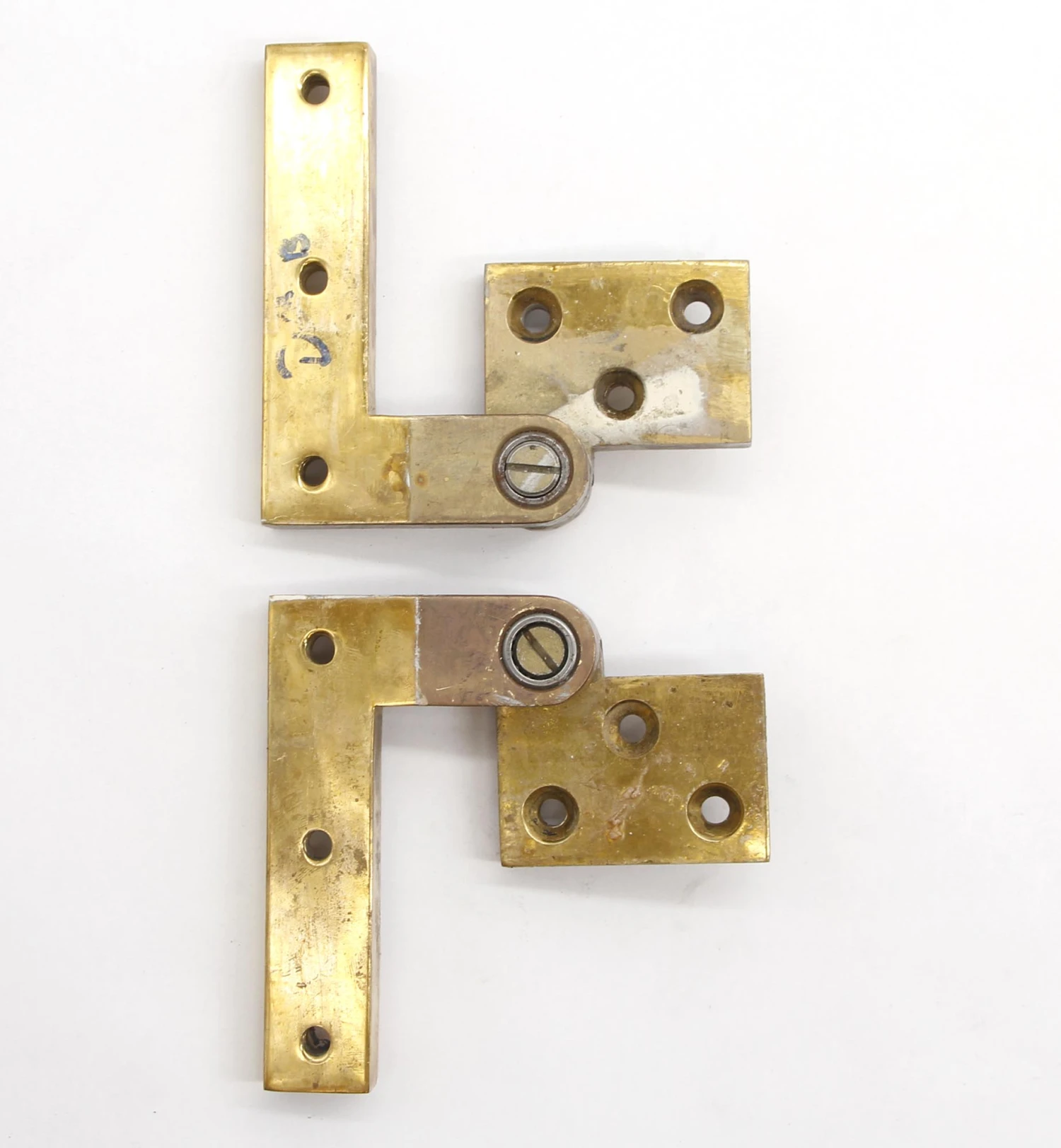 Pair Of 3 In. Polished Brass Left Swinging Door Pivot Hinges 4 Pair Of 3 In. Polished Brass Left Swinging Door Pivot Hinges - Image 2