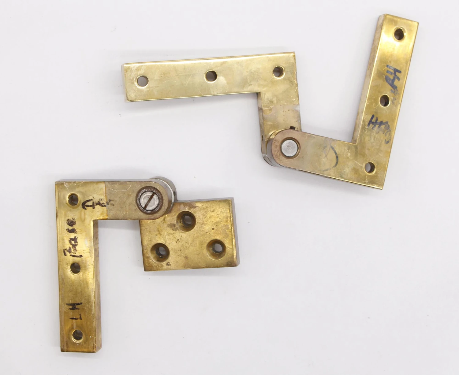 Pair Of 3 In. Left Polished Brass Swinging Door Pivot Hinges 4 Pair Of 3 In. Left Polished Brass Swinging Door Pivot Hinges - Image 2