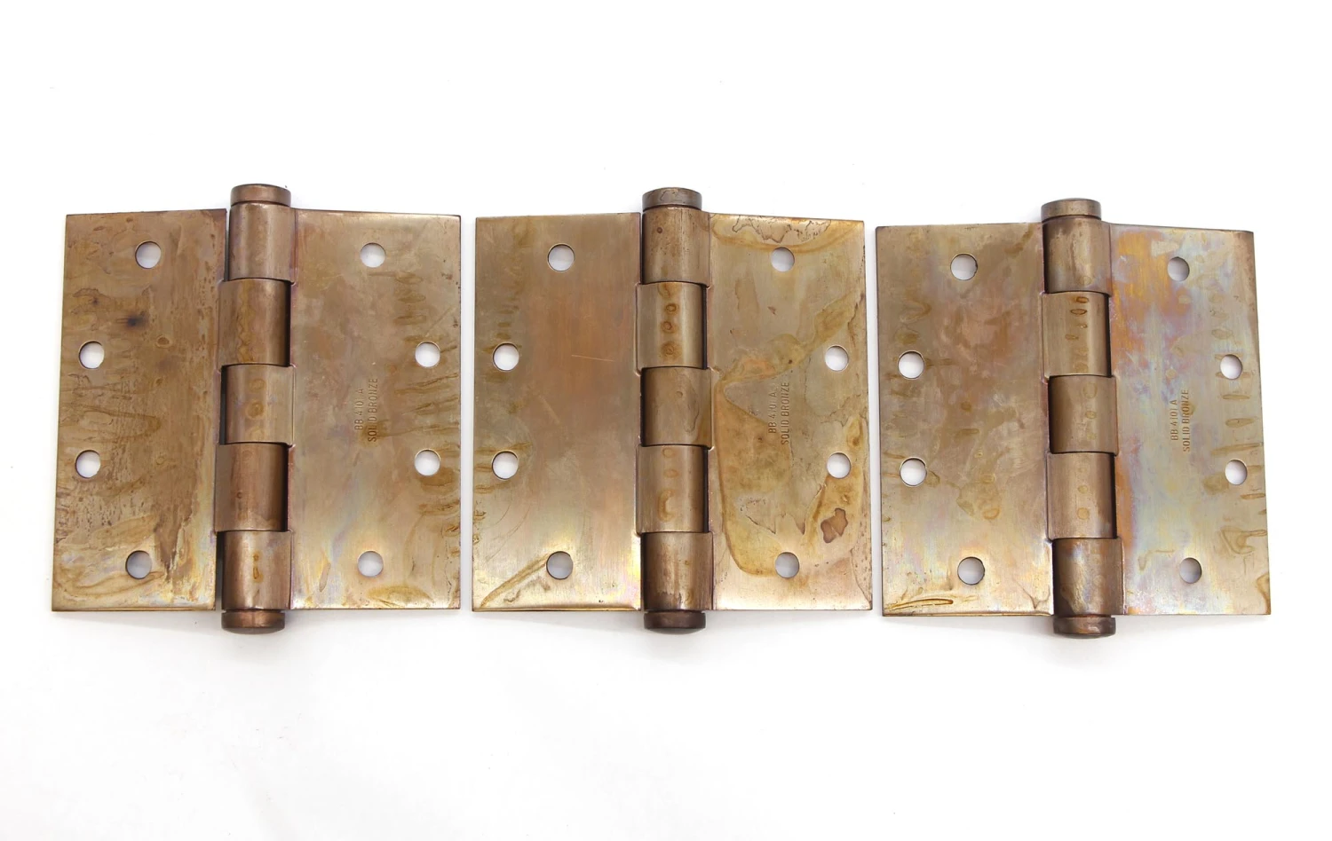Set Of 3 Lawrence 4.5 X 4.5 In. Ball Bearing Brass Butt Door Hinges 4 Set Of 3 Lawrence 4.5 X 4.5 In. Ball Bearing Brass Butt Door Hinges - Image 2