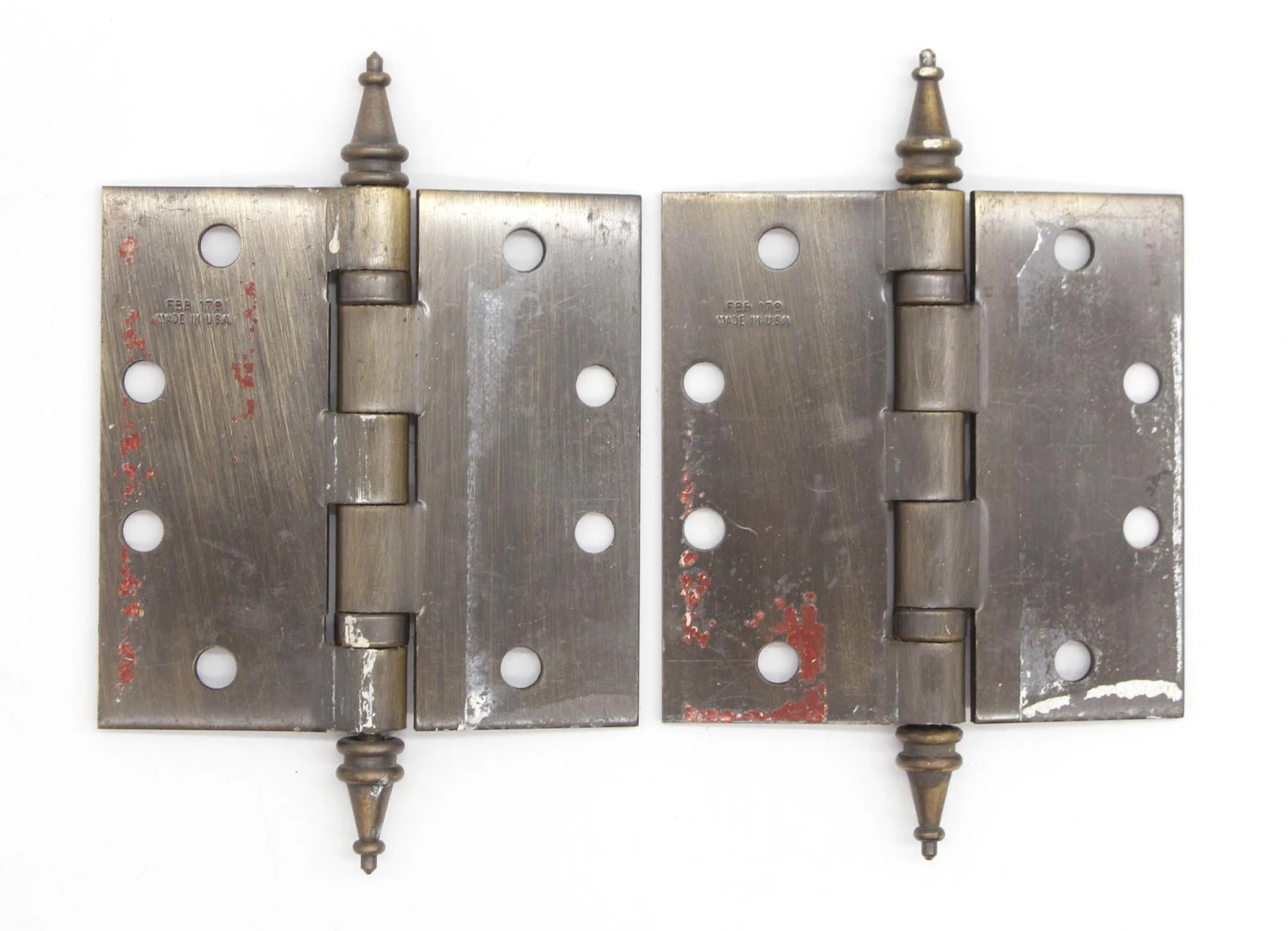 Pair Of Steel Stanley Butt 4.5 X 4.5 In. Ball Bearing Door Hinges 4 Pair Of Steel Stanley Butt 4.5 X 4.5 In. Ball Bearing Door Hinges - Image 2