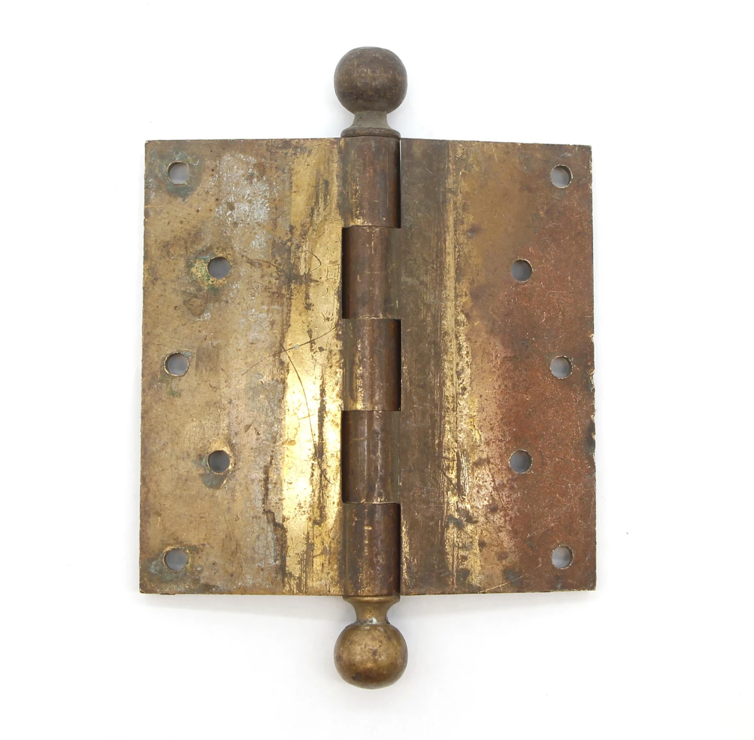 Antique 5 X 5 Brass Ball Tip Butt Door Hinge 4 Antique 5 X 5 Brass Ball Tip Butt Door Hinge - Image 2