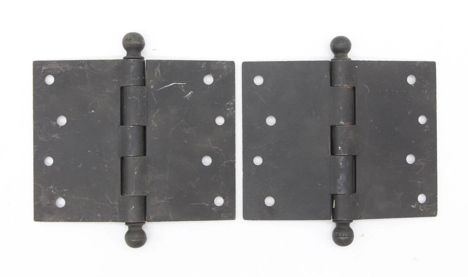 Pair Of Vintage 5 X 4 Black Steel Butt Door Hinges 4 Pair Of Vintage 5 X 4 Black Steel Butt Door Hinges - Image 2
