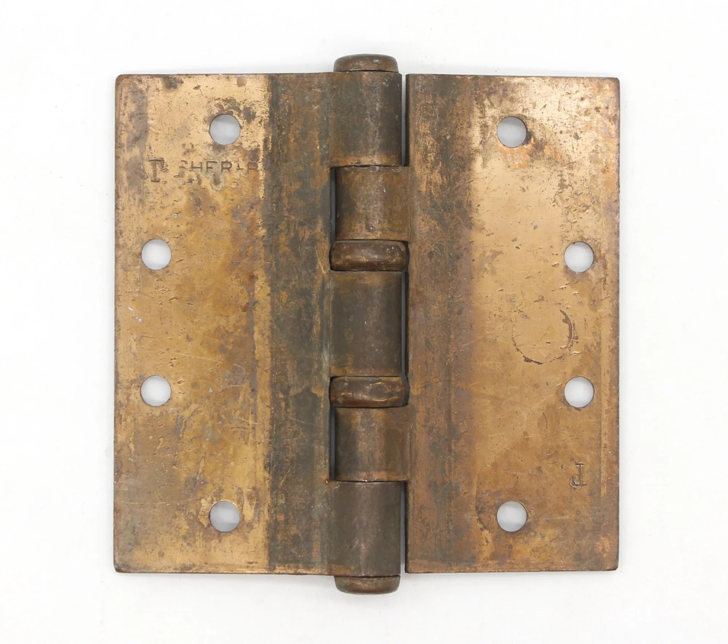 Vintage 4.5 X 4.5 Ball Bearing Brass Plated Steel Door Hinge 4 Vintage 4.5 X 4.5 Ball Bearing Brass Plated Steel Door Hinge - Image 2