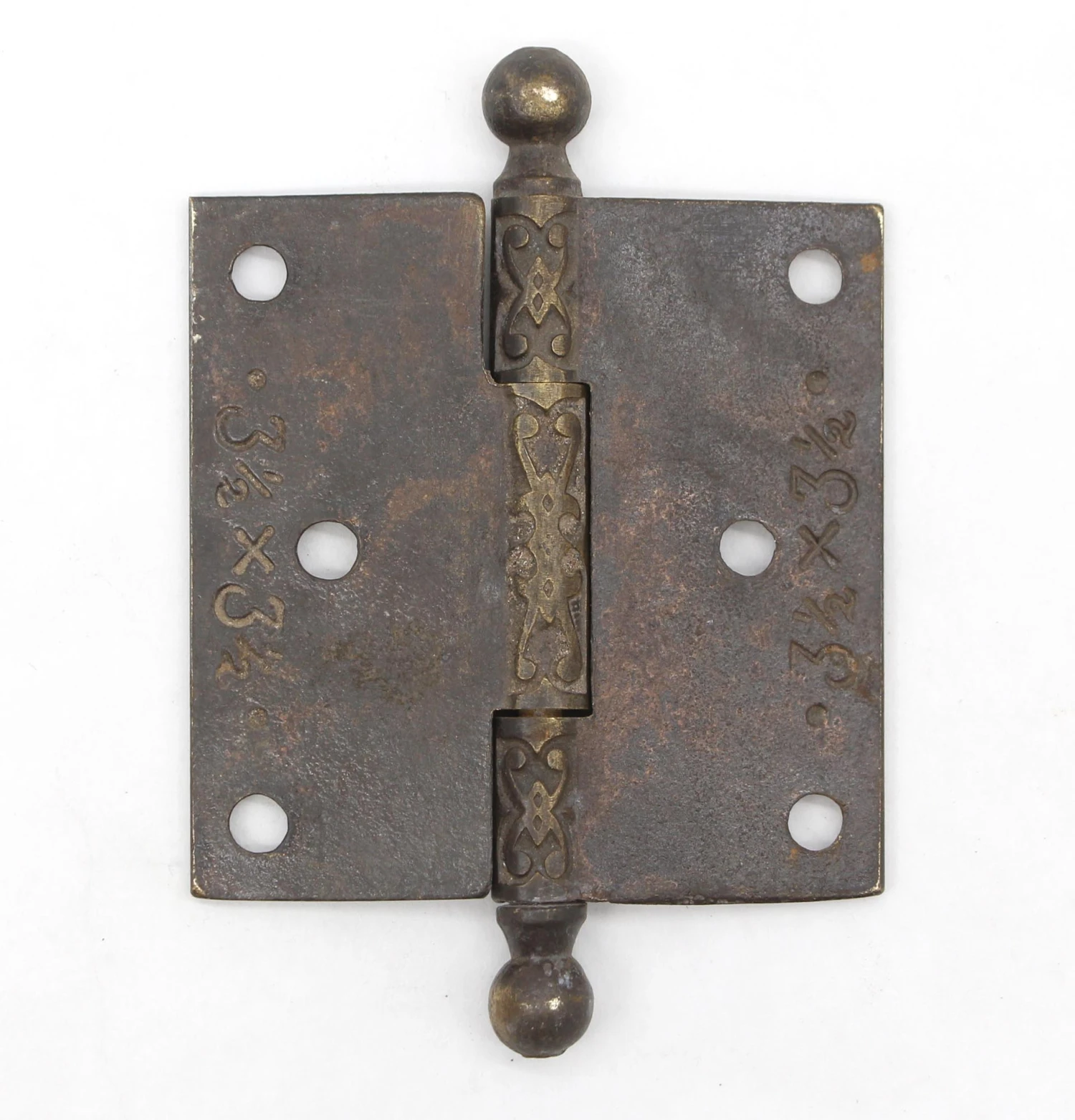Antique 3.5 X 3.5 In. Victorian Bronze Butt Door Hinge 4 Antique 3.5 X 3.5 In. Victorian Bronze Butt Door Hinge - Image 2