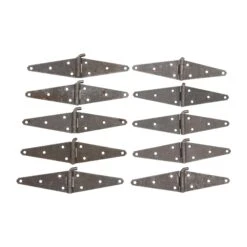 Set Of 10 Vintage 11.25 X 2.25 Steel Double Strap Hinges