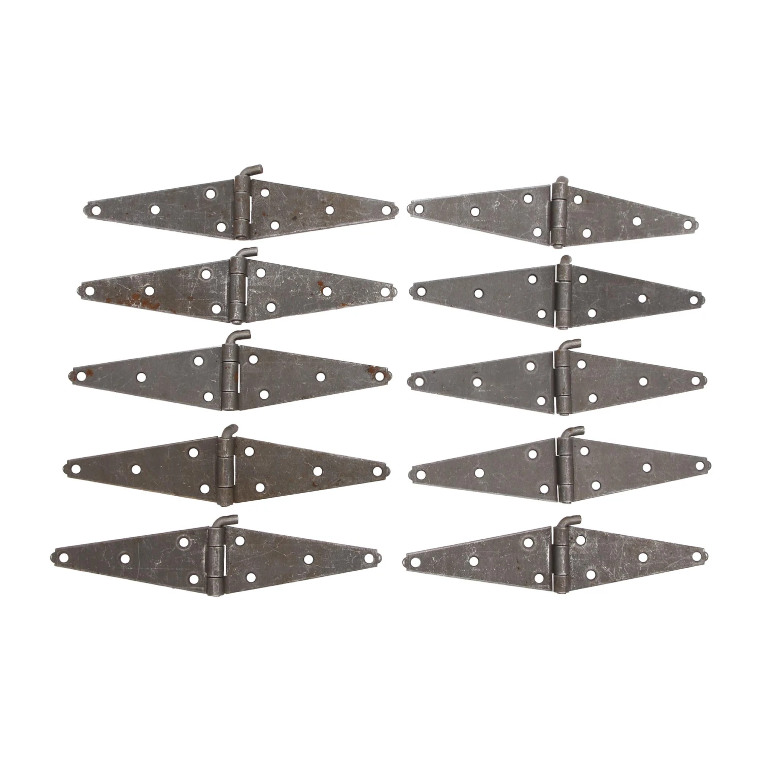 Set Of 10 Vintage 11.25 X 2.25 Steel Double Strap Hinges 3 Set Of 10 Vintage 11.25 X 2.25 Steel Double Strap Hinges