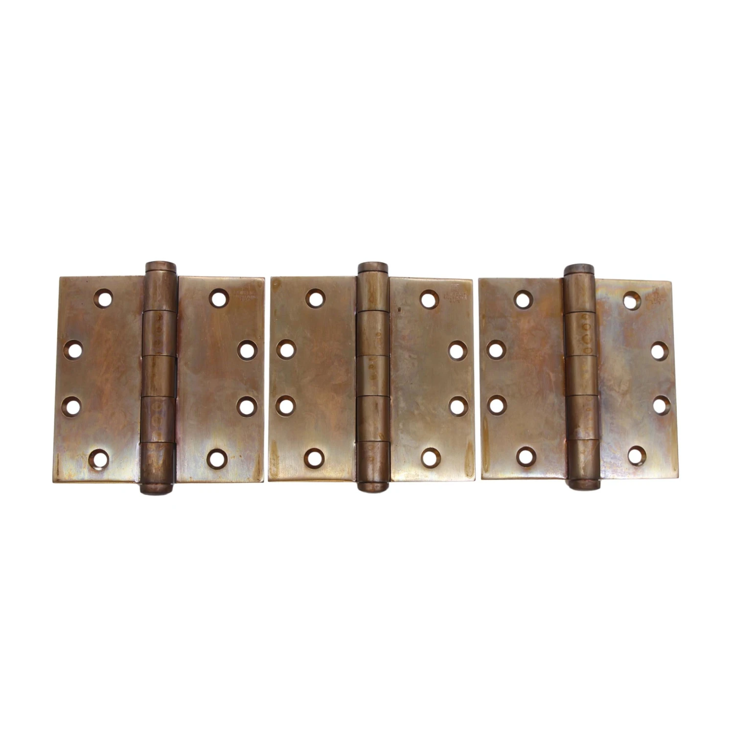 Set Of 3 Lawrence 4.5 X 4.5 In. Ball Bearing Brass Butt Door Hinges 3 Set Of 3 Lawrence 4.5 X 4.5 In. Ball Bearing Brass Butt Door Hinges