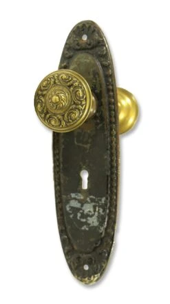 Antique 6 Fold 1920s Door Knob Set