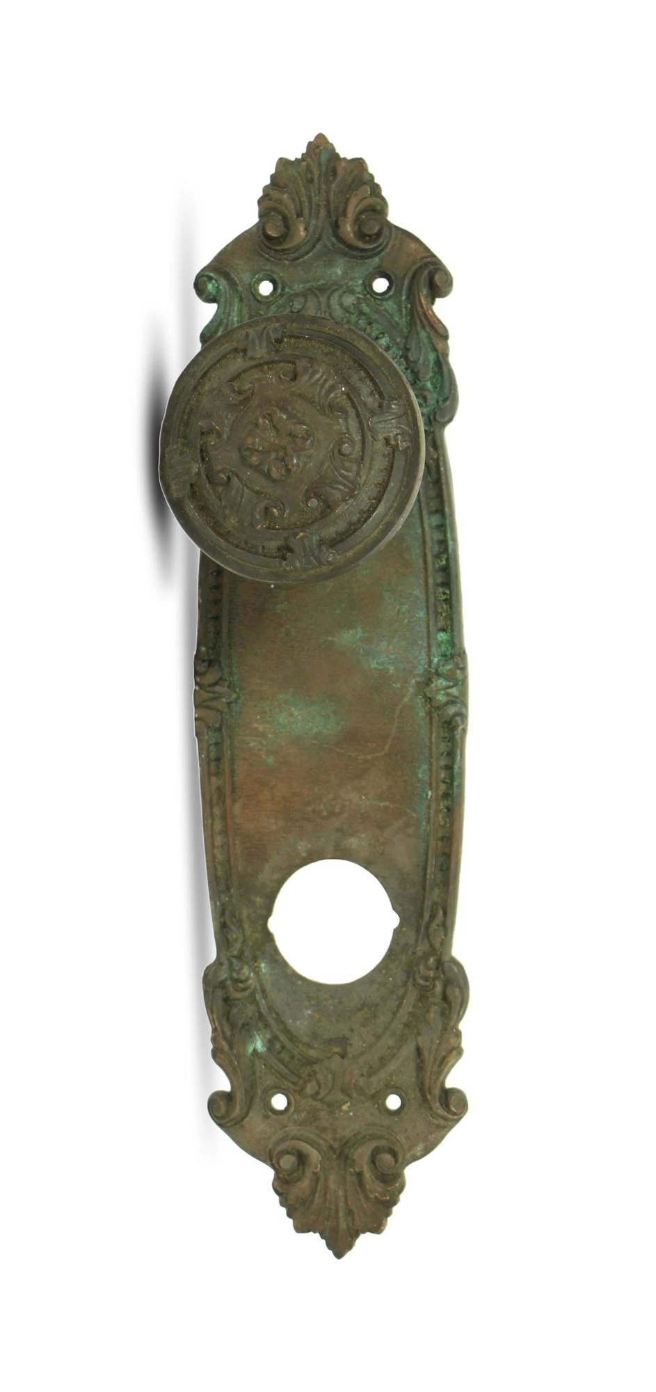 Antique Bronze German Renaissance Reading Door Knob Set 3 Antique Bronze German Renaissance Reading Door Knob Set