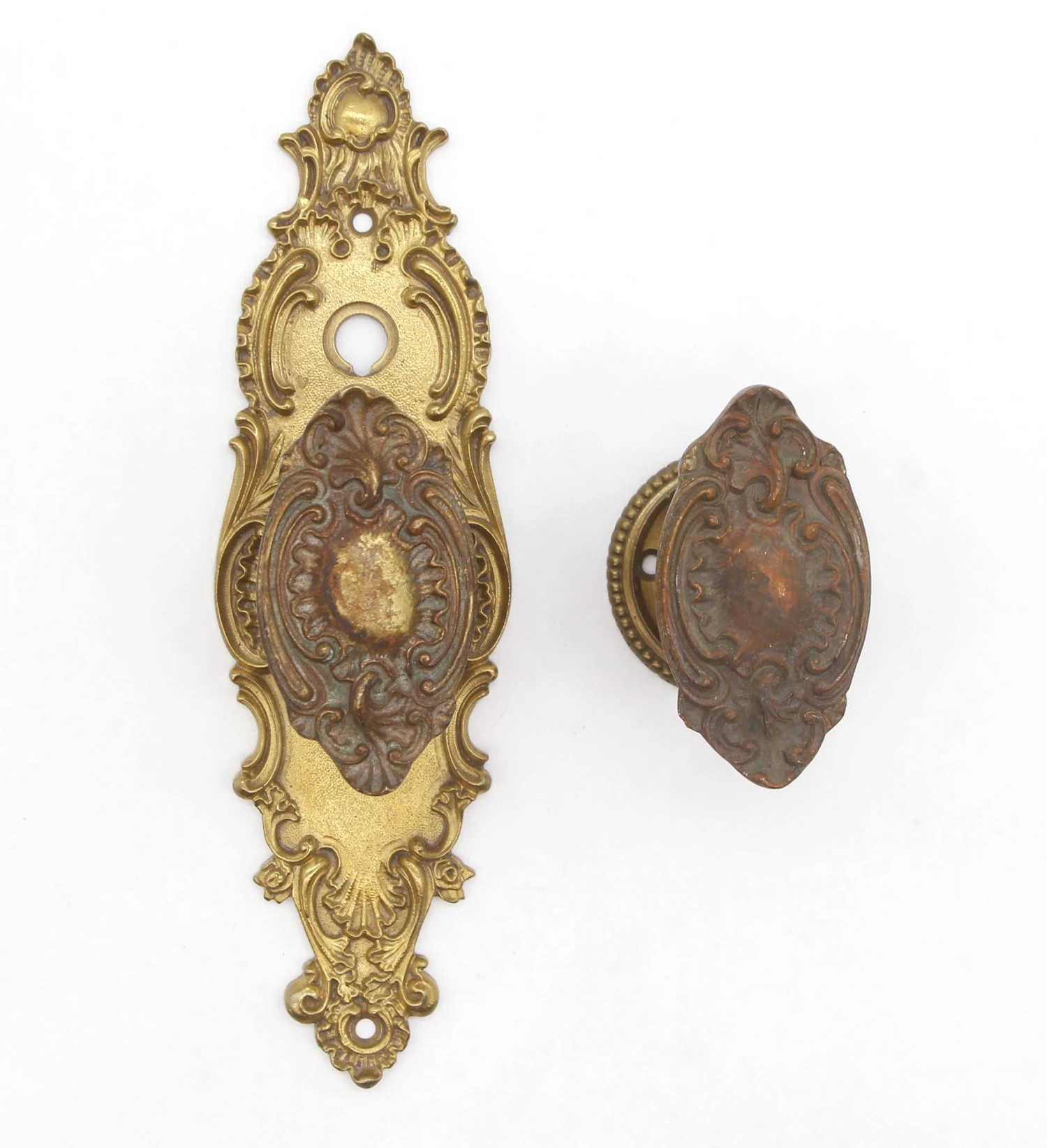 Antique Corbin Rococo Bronze Passage Door Knob Set 3 Antique Corbin Rococo Bronze Passage Door Knob Set