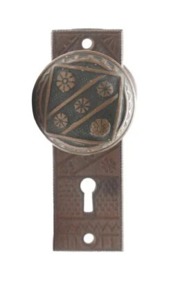 Antique F.C. Linde Bronze & Cast Iron Passage Door Knob Set