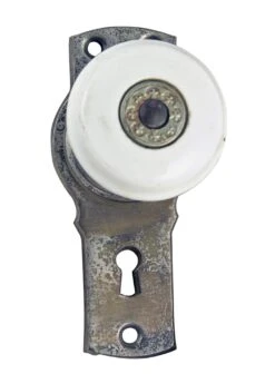 Antique Gilbert Porcelain & Nickel Door Knob Set