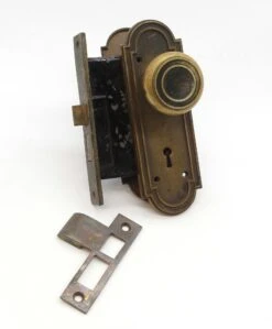 Antique Left Hand Bronze Concentric Door Knob & Lock Set