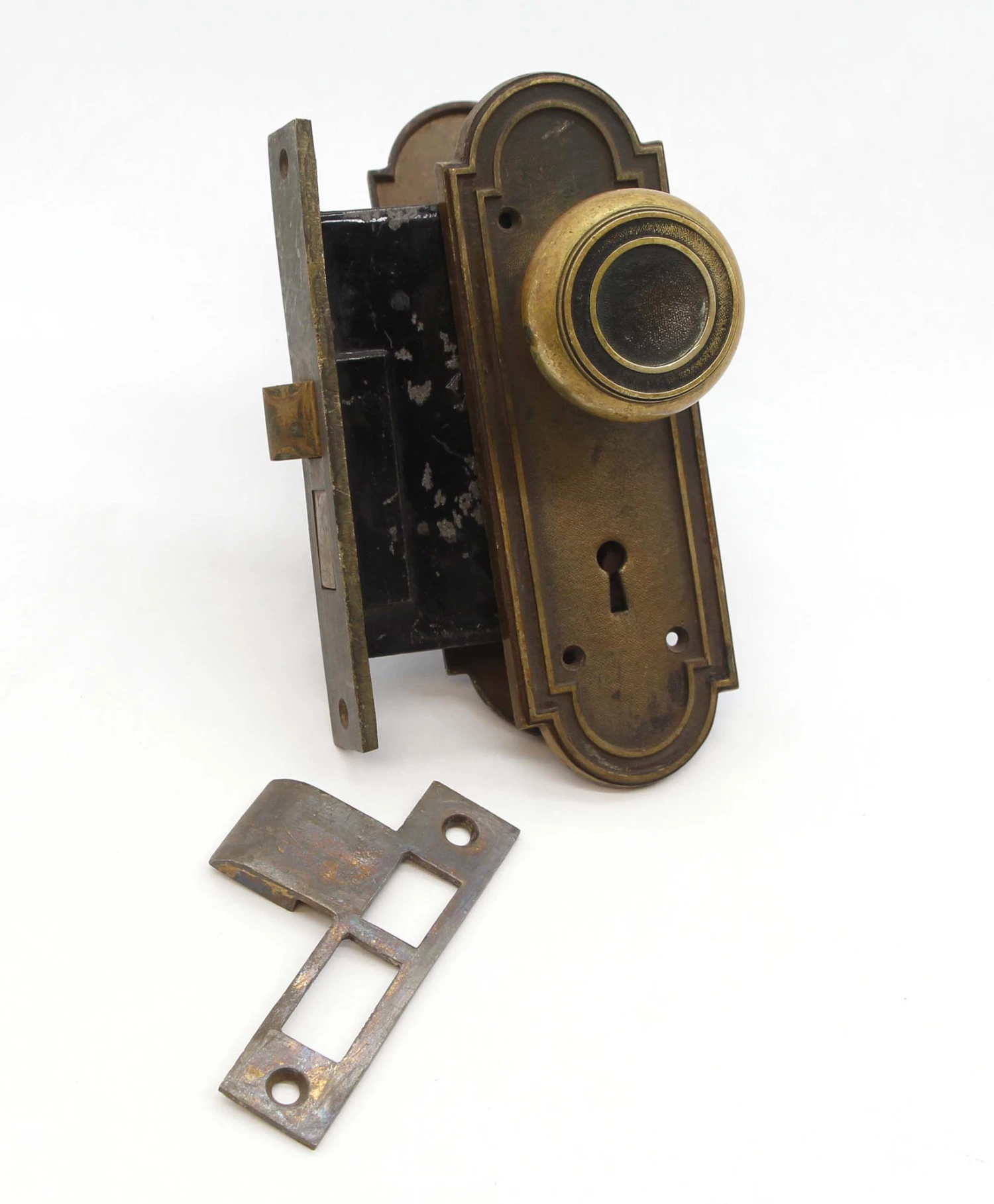 Antique Left Hand Bronze Concentric Door Knob & Lock Set 3 Antique Left Hand Bronze Concentric Door Knob & Lock Set