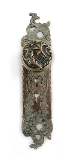 Antique Reading Bronze Rococo Exterior Knob Set