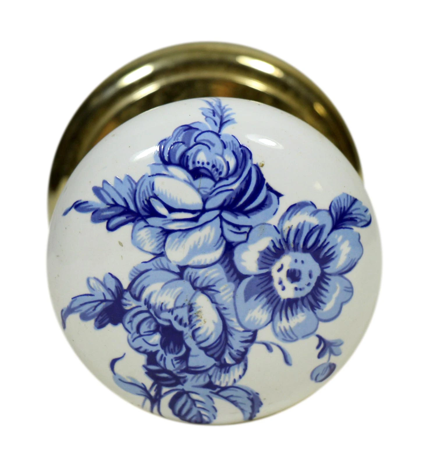 Blue Floral Gainsborough Ceramic Dummy Door Knob 3 Blue Floral Gainsborough Ceramic Dummy Door Knob