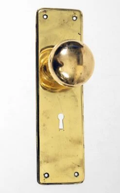 Cast Brass Plate & Door Knob Set