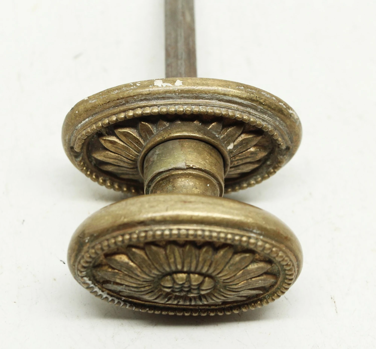 Antique Floral Oval Bronze Entry Door Knob Set 5 Antique Floral Oval Bronze Entry Door Knob Set - Image 3