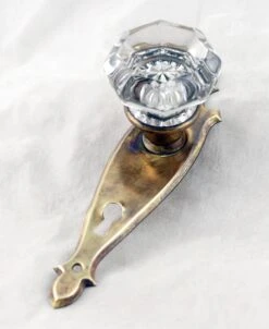 1940s Art Deco Brass & Octagon Glass Door Knob Set 10 1940s Art Deco Brass & Octagon Glass Door Knob Set -OGT Sale Store door knob sets for sale k197023