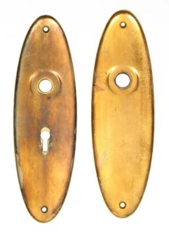Polished Brass Door Knob Set With Oval Plates 8 Polished Brass Door Knob Set With Oval Plates -OGT Sale Store door knob sets for sale l199103
