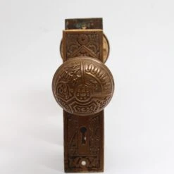 Antique Ceylon Corbin Vernacular Brass Door Knob Set 10 Antique Ceylon Corbin Vernacular Brass Door Knob Set -OGT Sale Store door knob sets for sale n258607