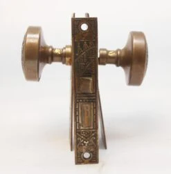 Antique Ceylon Bronze & Cast Iron Passage Door Set 8 Antique Ceylon Bronze & Cast Iron Passage Door Set -OGT Sale Store door knob sets for sale p267588