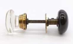 Antique Black Ceramic & Clear Glass Passage Door Knob Set 10 Antique Black Ceramic & Clear Glass Passage Door Knob Set -OGT Sale Store door knob sets for sale q276797