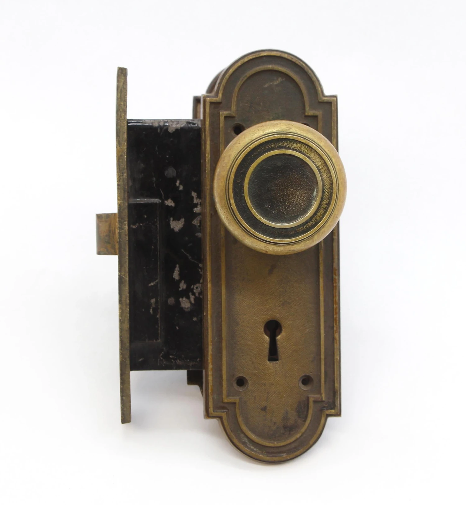 Antique Left Hand Bronze Concentric Door Knob & Lock Set 5 Antique Left Hand Bronze Concentric Door Knob & Lock Set - Image 3