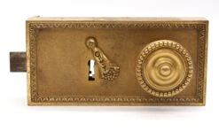 Antique Ornate Solid Brass Russwin Right Door Rim Lock & Knob Set 20 Antique Ornate Solid Brass Russwin Right Door Rim Lock & Knob Set -OGT Sale Store door knob sets for sale q285415