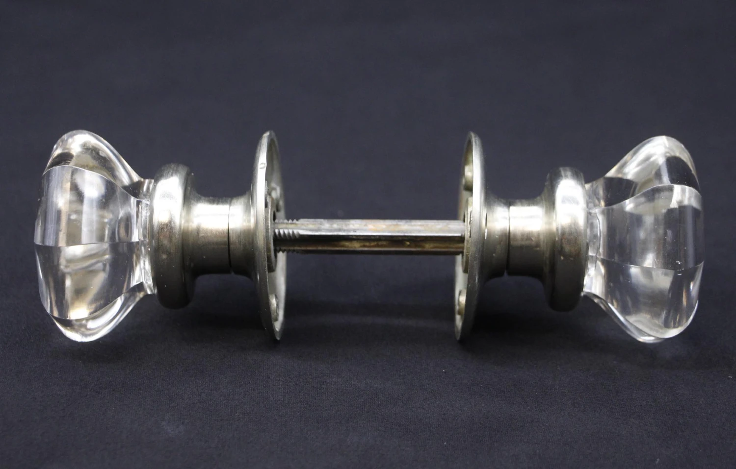 Vintage Clear Glass Octagon Passage Door Knob Set 5 Vintage Clear Glass Octagon Passage Door Knob Set - Image 3