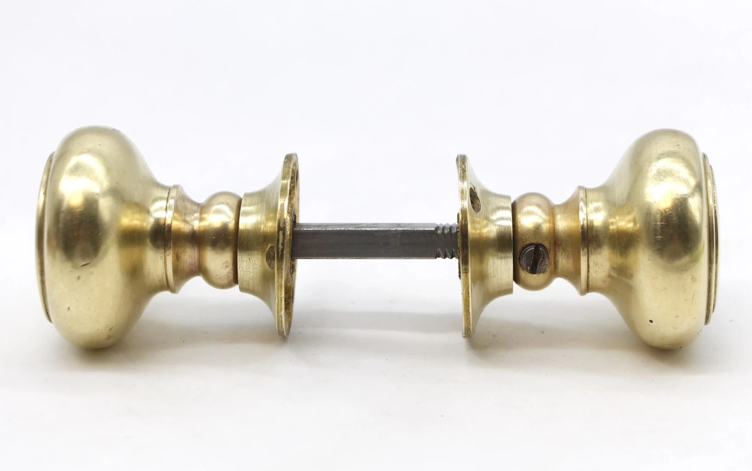 Vintage Concentric Polished Cast Brass Door Knob Set 5 Vintage Concentric Polished Cast Brass Door Knob Set - Image 3