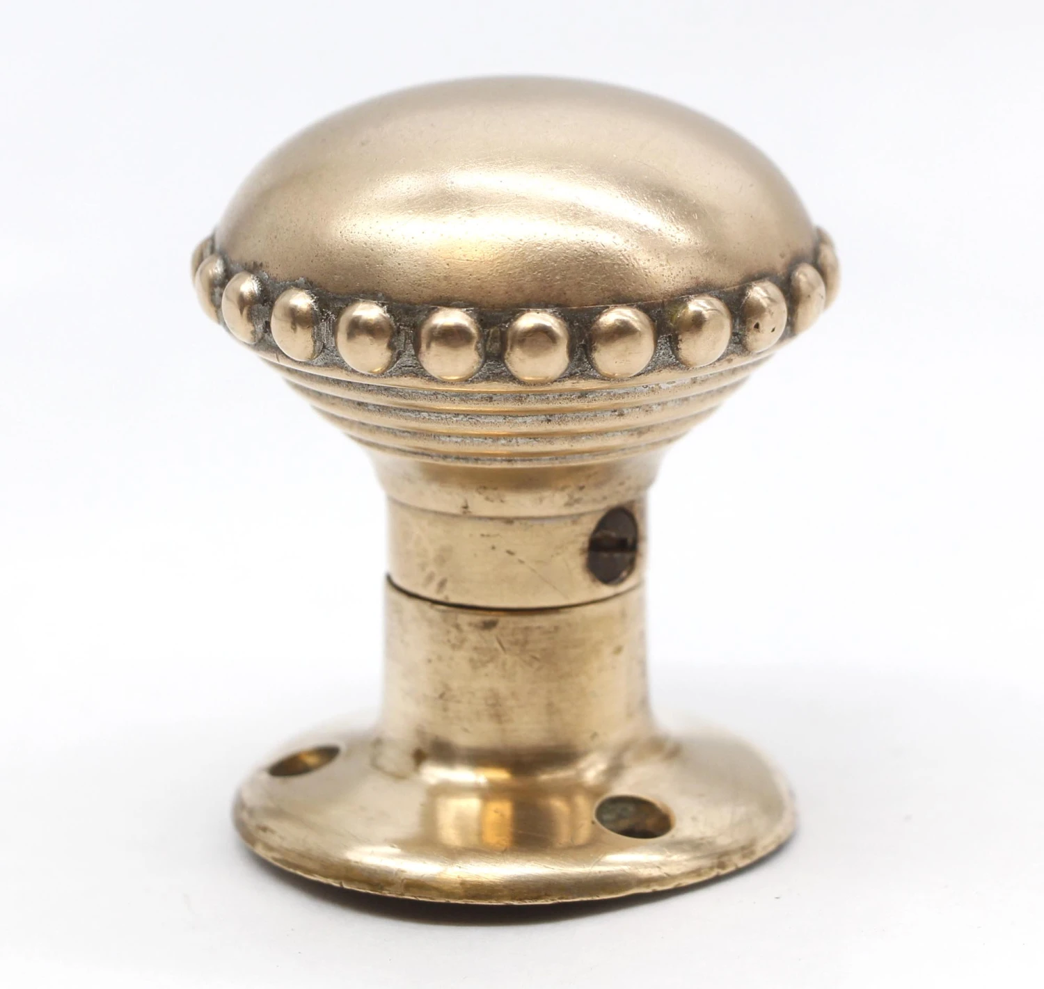 Round Beaded Polished Cast Brass Dummy Door Knob 5 Round Beaded Polished Cast Brass Dummy Door Knob - Image 3