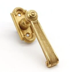 French Gold Plated Brass Dummy Lever Door Handle Set