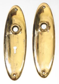 Polished Brass Door Knob Set With Oval Plates 7 Polished Brass Door Knob Set With Oval Plates -OGT Sale Store door knob sets l199103