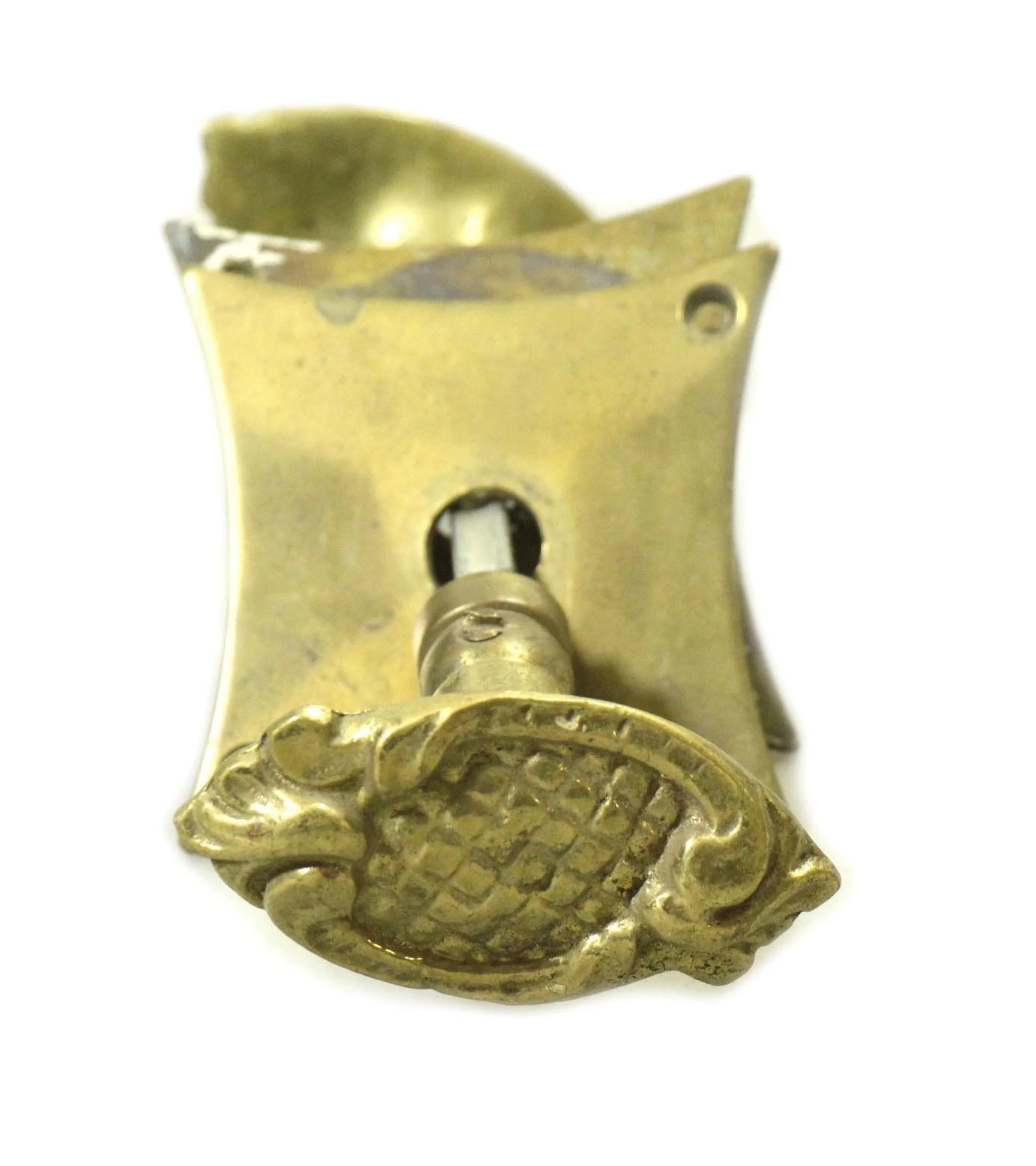 Antique French Brass Oval Passage Door Knob Set 4 Antique French Brass Oval Passage Door Knob Set - Image 2