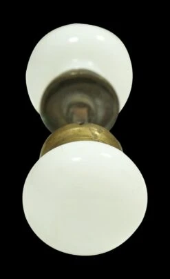 Pair Of Antique White Glass Passage Door Knobs 7 Pair Of Antique White Glass Passage Door Knobs -OGT Sale Store door knob sets m222885