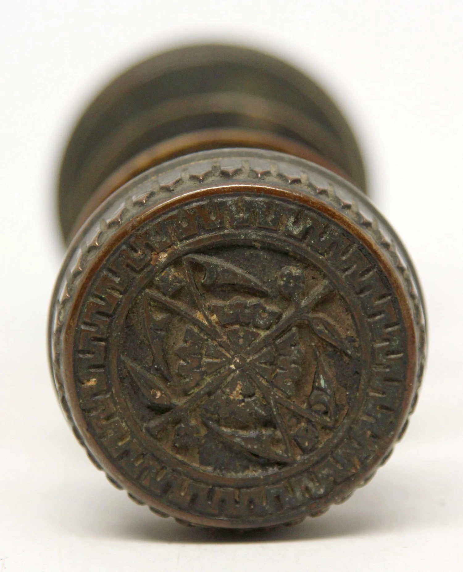 Antique 1880s Branford Bronze Door Knob Set 4 Antique 1880s Branford Bronze Door Knob Set - Image 2