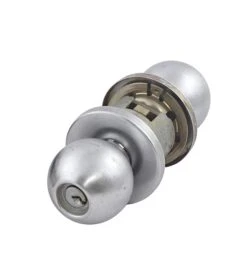 Modern Brushed Steel Spherical Door Knob Set