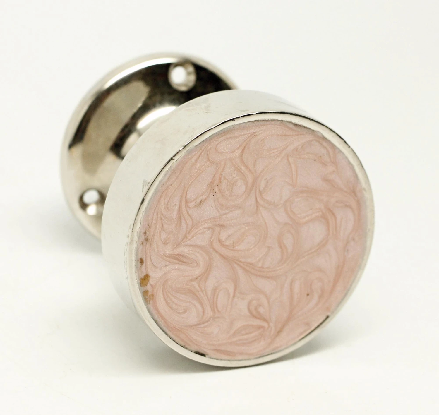 Mid Century Rose Swirl Chrome Dummy Drawer Door Knob 4 Mid Century Rose Swirl Chrome Dummy Drawer Door Knob - Image 2