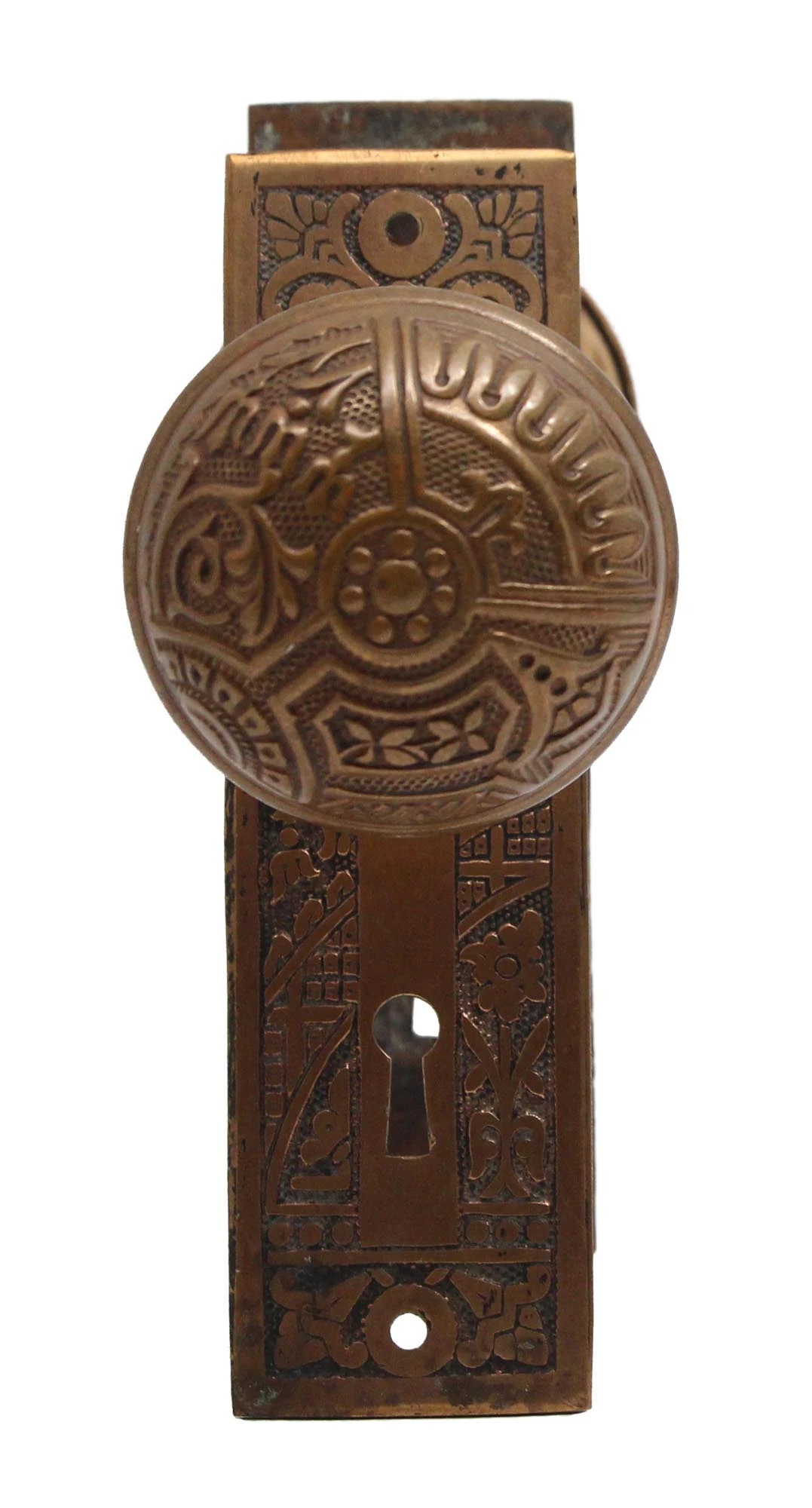 Antique Ceylon Corbin Vernacular Brass Door Knob Set 4 Antique Ceylon Corbin Vernacular Brass Door Knob Set - Image 2