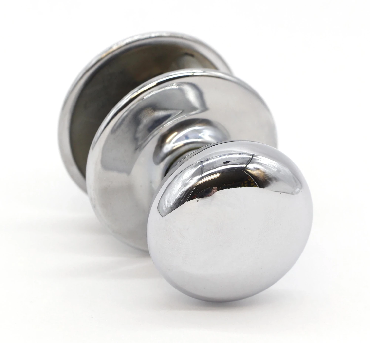 Olde New Modern Chrome Over Brass Round Plain Door Knob Latch Closet Set 3 Olde New Modern Chrome Over Brass Round Plain Door Knob Latch Closet Set