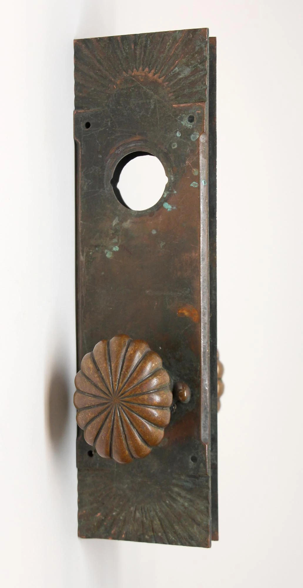 Vintage Bronze Oval Fluted Door Knob Set 4 Vintage Bronze Oval Fluted Door Knob Set - Image 2