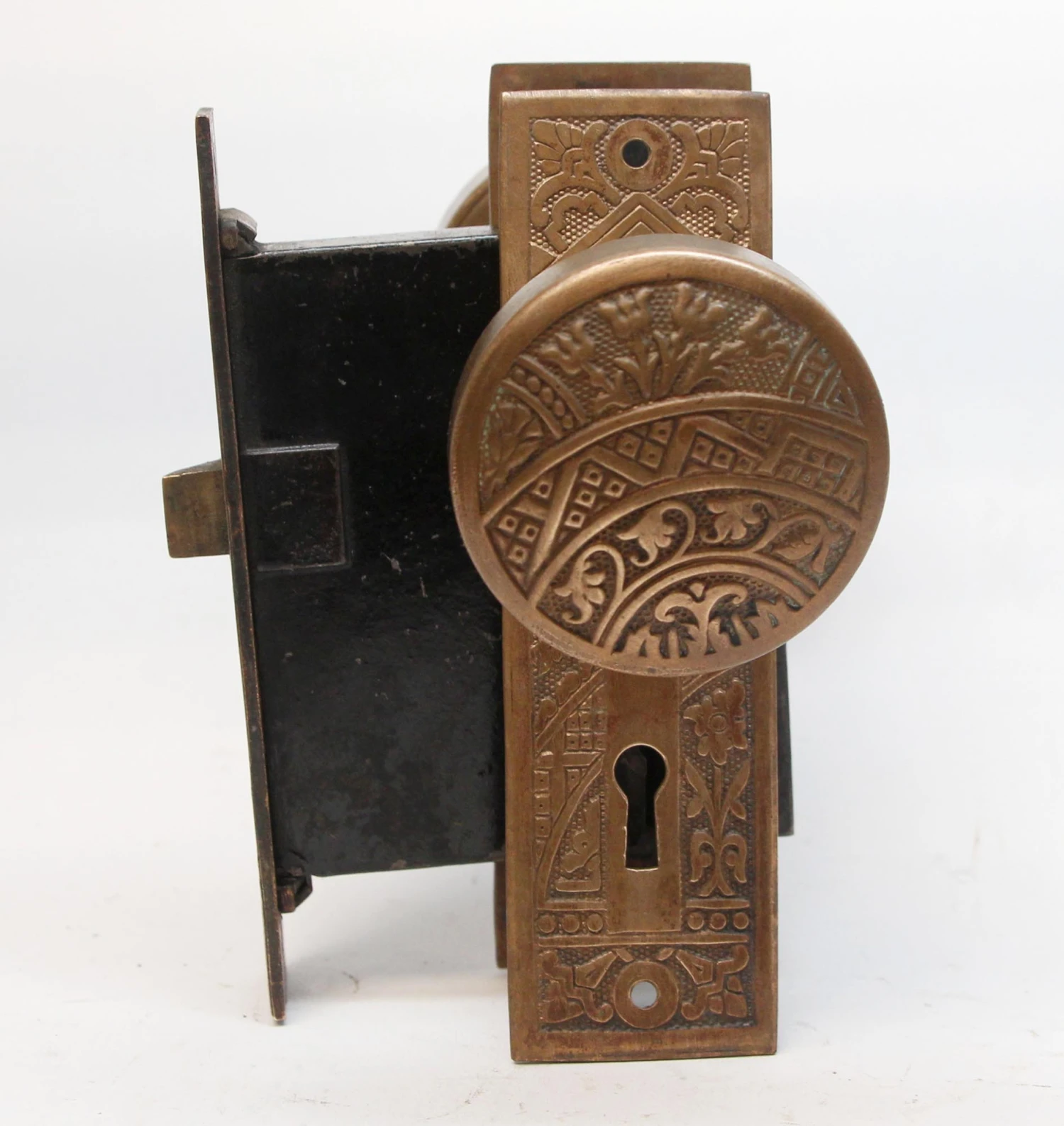 Antique Ceylon Bronze & Cast Iron Passage Door Set 4 Antique Ceylon Bronze & Cast Iron Passage Door Set - Image 2