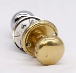 Pair Of Vintage Cast Brass Mixed Finish Passage Door Knob Set