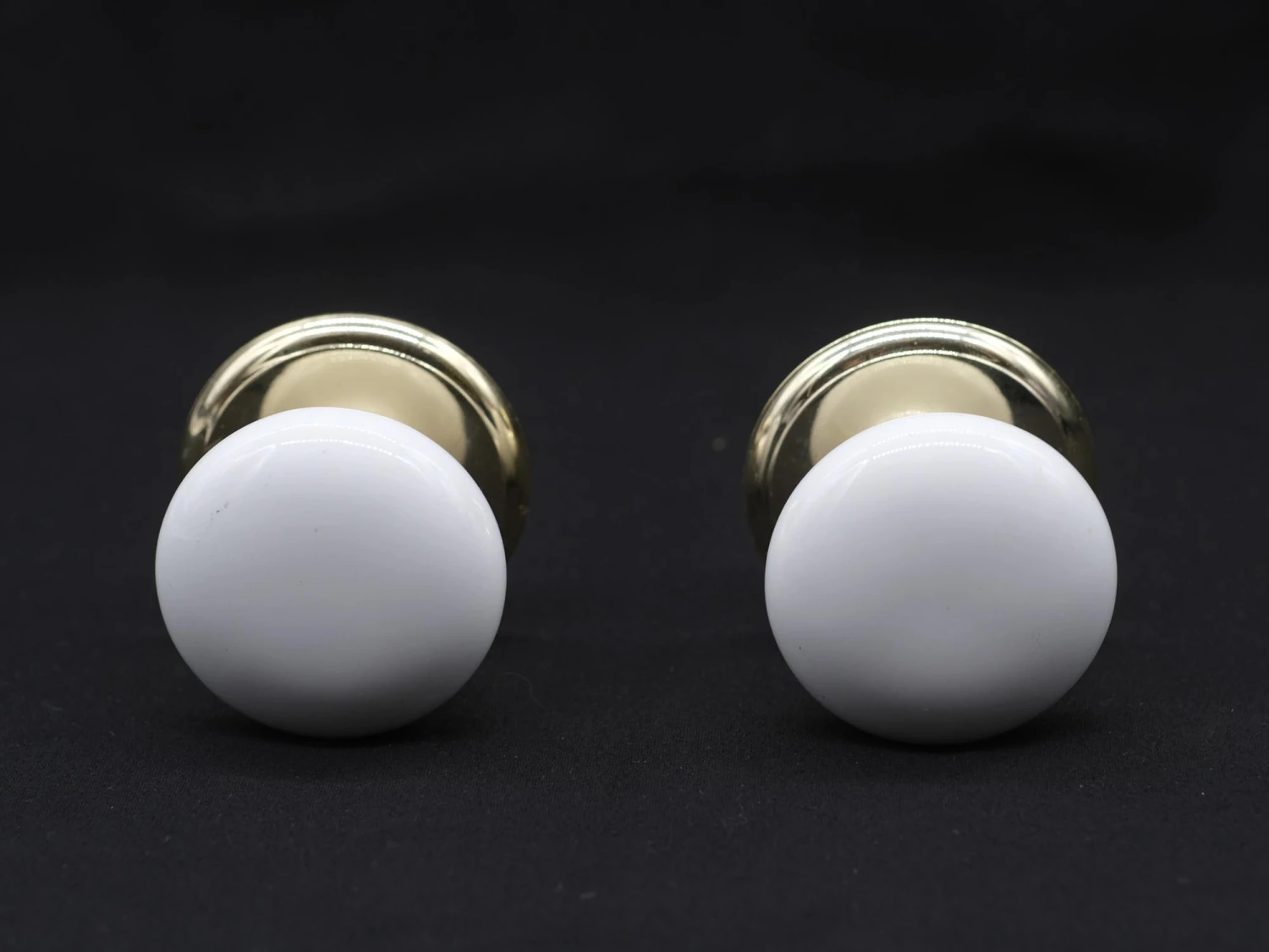 Pair Of Vintage Dummy Ceramic Closet Door Knobs With Brass Rosette 3 Pair Of Vintage Dummy Ceramic Closet Door Knobs With Brass Rosette