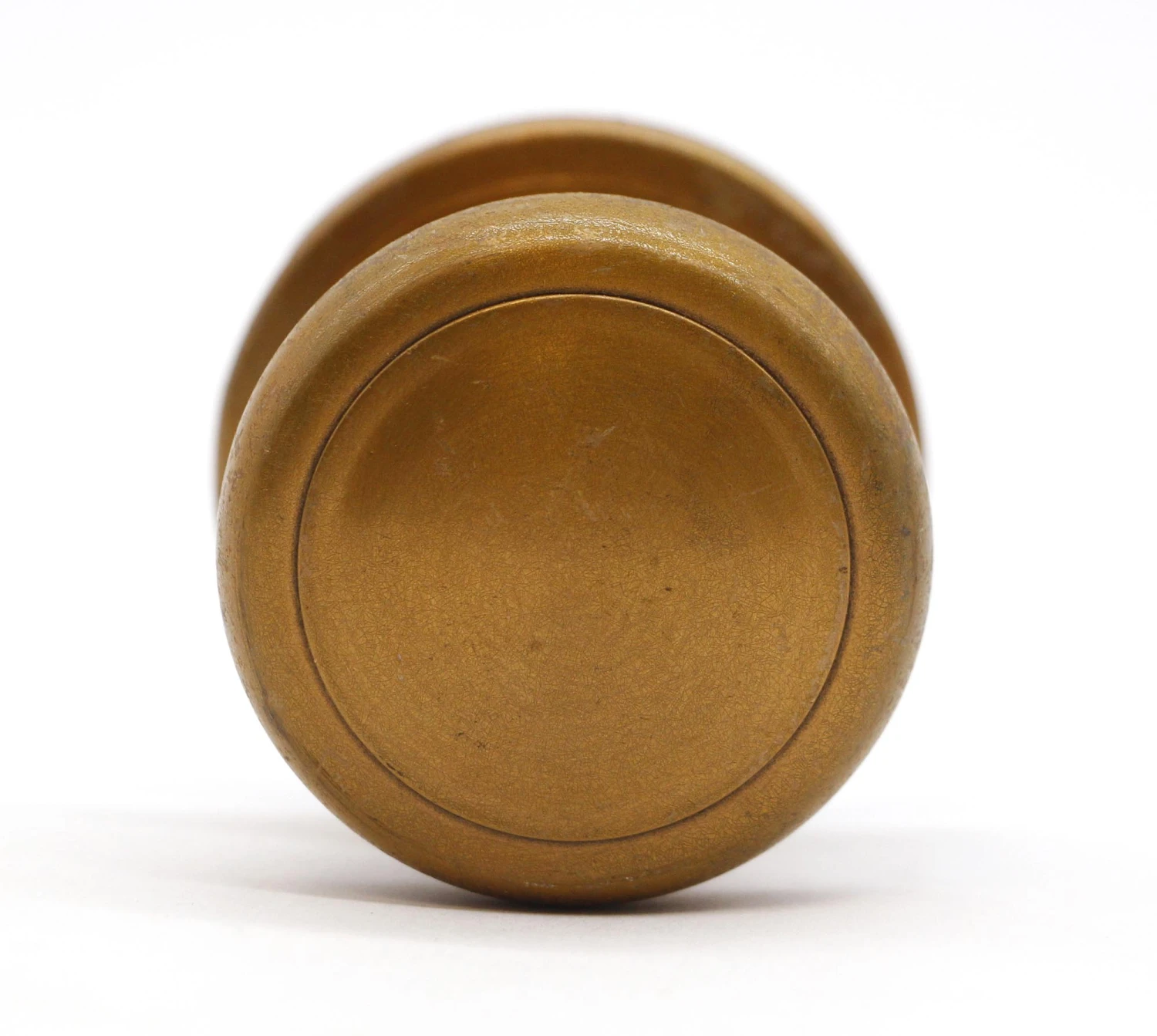 Vintage 1.875 In. Brushed Brass Dummy Door Knob With Rosette 4 Vintage 1.875 In. Brushed Brass Dummy Door Knob With Rosette - Image 2