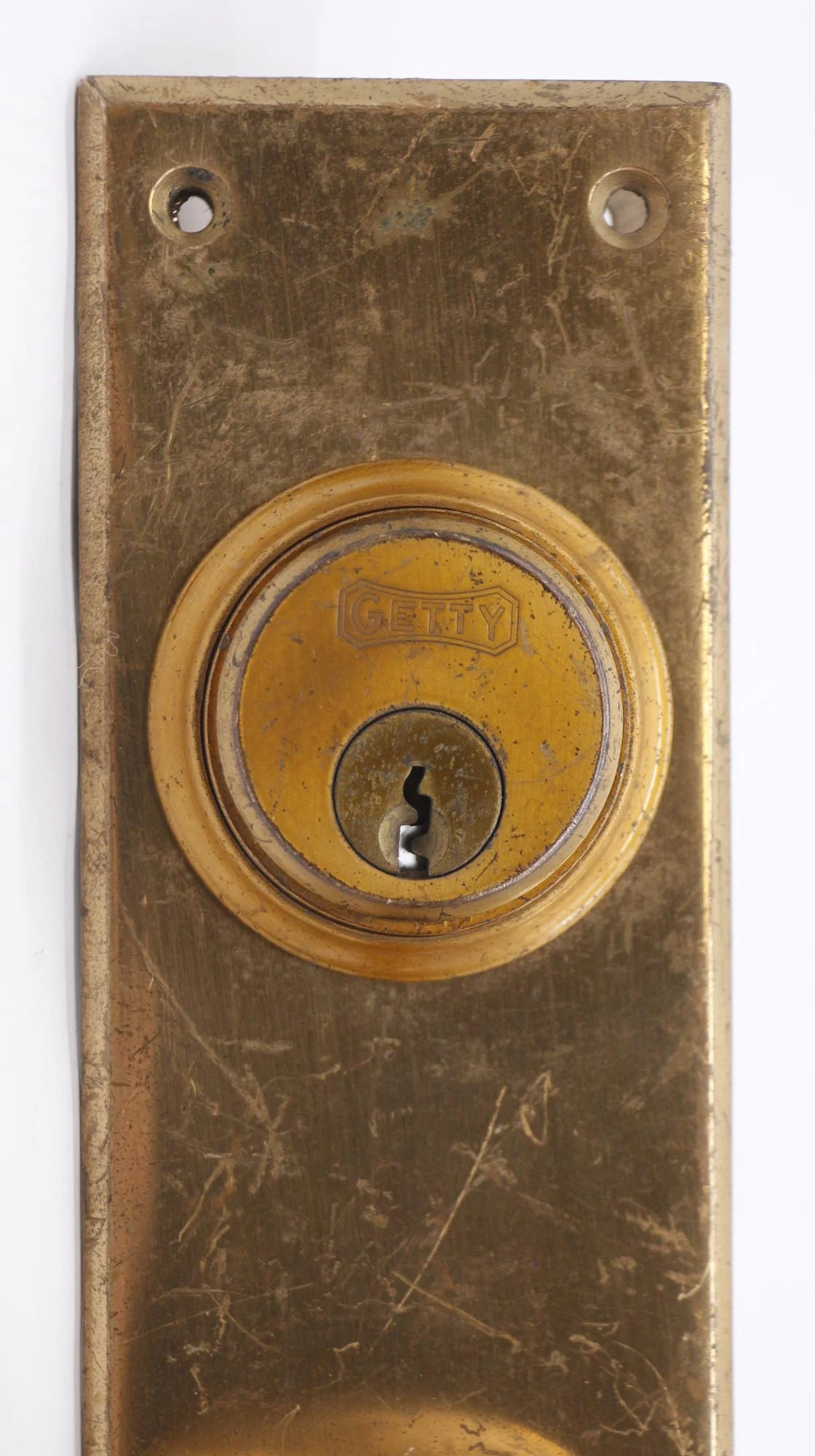 Getty Lock Oval Brass Lever Door Knob & Back Plate Set 4 Getty Lock Oval Brass Lever Door Knob & Back Plate Set - Image 2