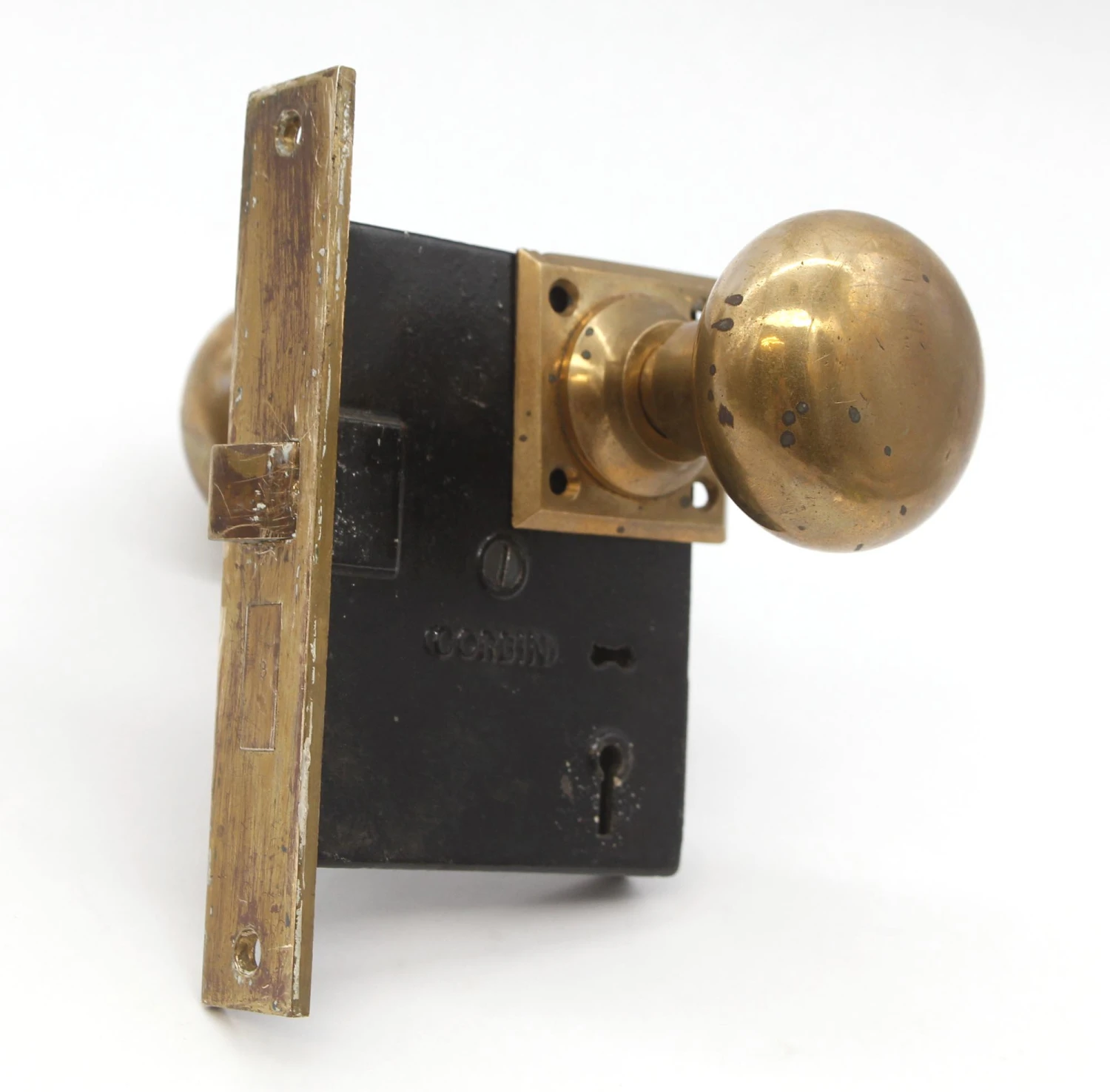 Vintage Classic Corbin Brass Passage Door Knob Set 4 Vintage Classic Corbin Brass Passage Door Knob Set - Image 2