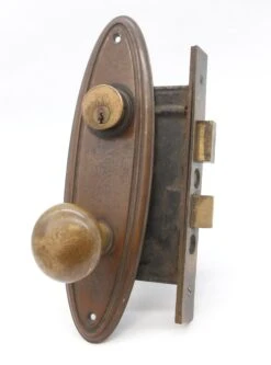 Vintage Classic Oval Plate Brass Entry Door Knob Set 13 Vintage Classic Oval Plate Brass Entry Door Knob Set -OGT Sale Store door knob sets q287022